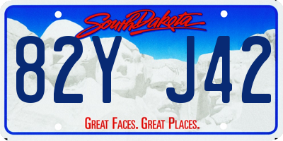SD license plate 82YJ42