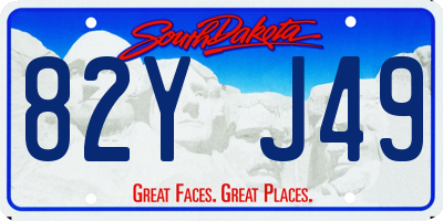SD license plate 82YJ49