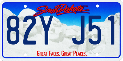 SD license plate 82YJ51
