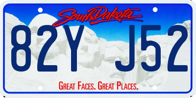 SD license plate 82YJ52