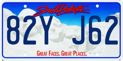SD license plate 82YJ62