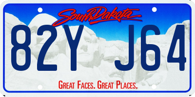 SD license plate 82YJ64