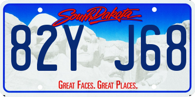 SD license plate 82YJ68