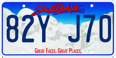 SD license plate 82YJ70