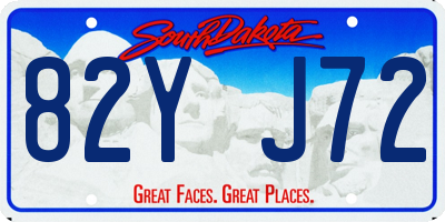 SD license plate 82YJ72
