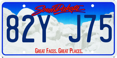 SD license plate 82YJ75