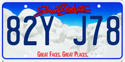 SD license plate 82YJ78