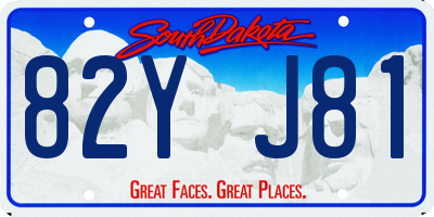SD license plate 82YJ81