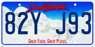 SD license plate 82YJ93
