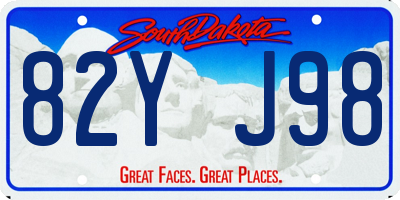 SD license plate 82YJ98