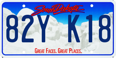 SD license plate 82YK18