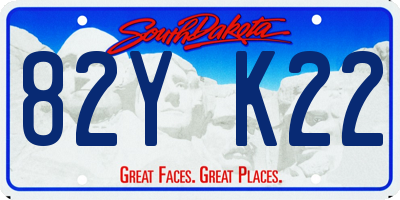 SD license plate 82YK22