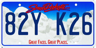 SD license plate 82YK26