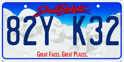 SD license plate 82YK32