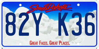 SD license plate 82YK36