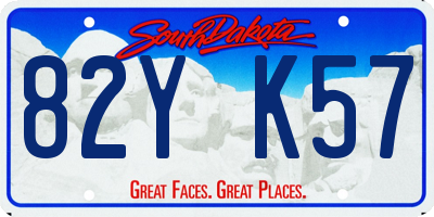 SD license plate 82YK57