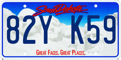 SD license plate 82YK59