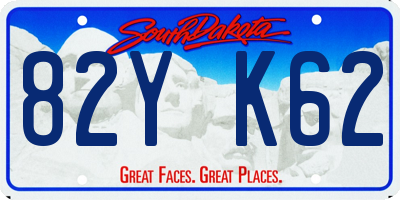 SD license plate 82YK62