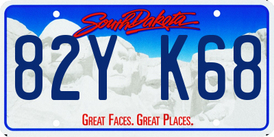 SD license plate 82YK68