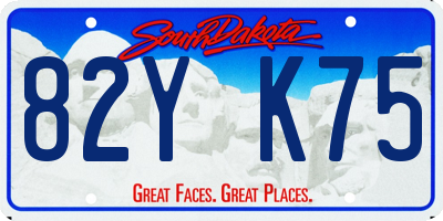 SD license plate 82YK75