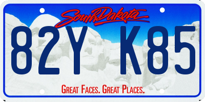 SD license plate 82YK85