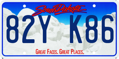 SD license plate 82YK86