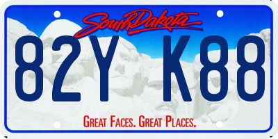 SD license plate 82YK88