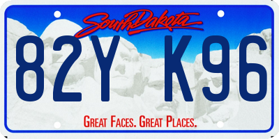 SD license plate 82YK96