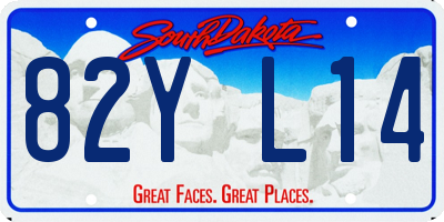 SD license plate 82YL14