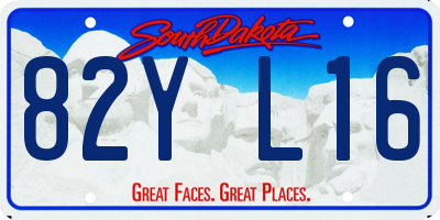 SD license plate 82YL16