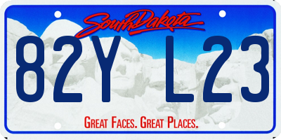 SD license plate 82YL23