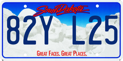SD license plate 82YL25