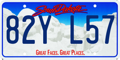 SD license plate 82YL57