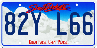 SD license plate 82YL66