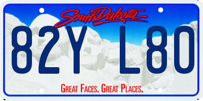 SD license plate 82YL80