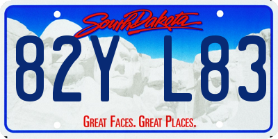 SD license plate 82YL83