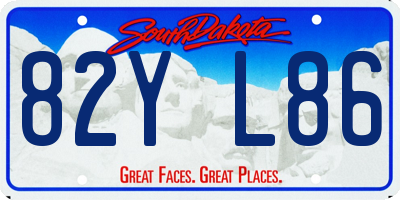 SD license plate 82YL86