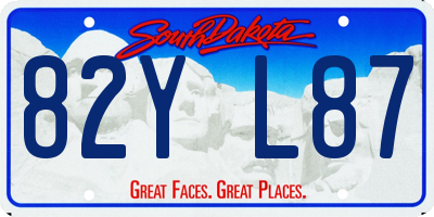 SD license plate 82YL87