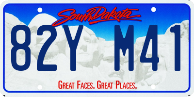 SD license plate 82YM41