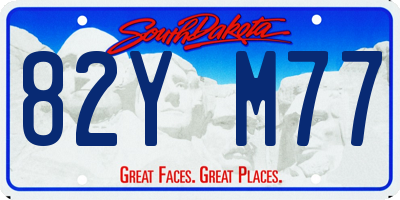 SD license plate 82YM77