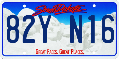 SD license plate 82YN16