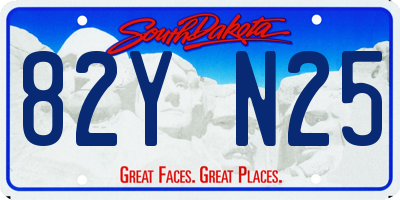 SD license plate 82YN25