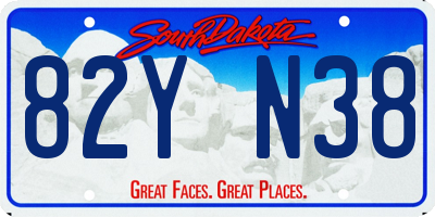 SD license plate 82YN38