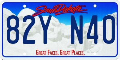 SD license plate 82YN40