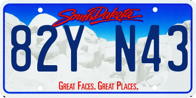 SD license plate 82YN43
