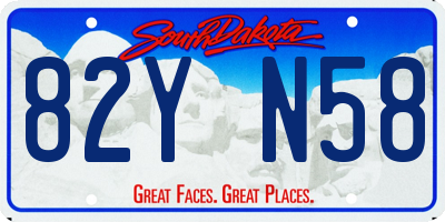 SD license plate 82YN58