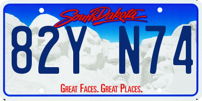 SD license plate 82YN74