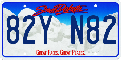 SD license plate 82YN82