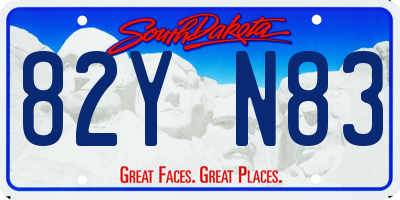 SD license plate 82YN83