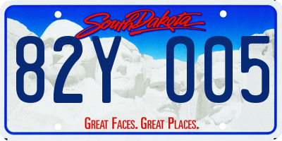 SD license plate 82YO05